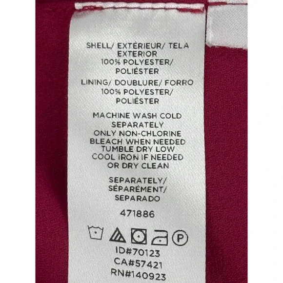 LOFT Womens Magenta Eyelet Flutter Sleeve Keyhole Shift Dress Sz XS - Picture 8 of 8